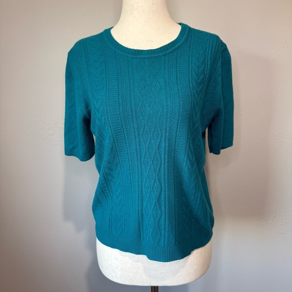 Koret Teal Short Sleeve Knit Top